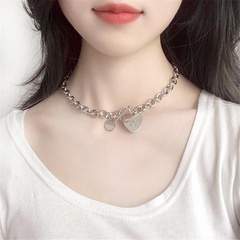 new  exaggerated metal chain letter necklace love pendant clavicle chain wholesale nihaojewelry