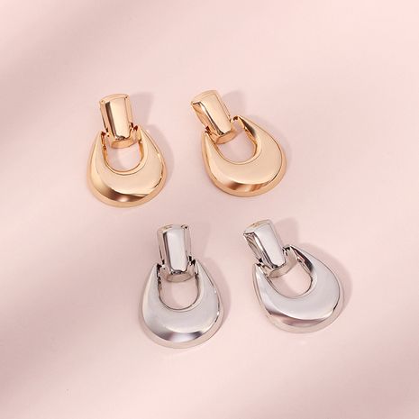 Glossy metal exaggerated geometric large U-shaped earrings for women nihaojewelry's discount tags