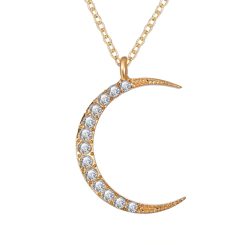 Bijoux Fantaisie Colliers | Bijoux De Mode Nouvelle Crative Diamant Creux Soleil Toile Lune Pendentif Collier En Gros Nihaojewelry - IS68211