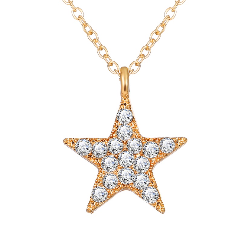 Bijoux Fantaisie Colliers | Bijoux De Mode Nouvelle Crative Diamant Creux Soleil Toile Lune Pendentif Collier En Gros Nihaojewelry - IS68211