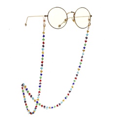 Triángulo de color dorado cadena de cristal gafas de sol hechas a mano cuerda moda gafas de sol cadena venta al por mayor nihaojewelry
