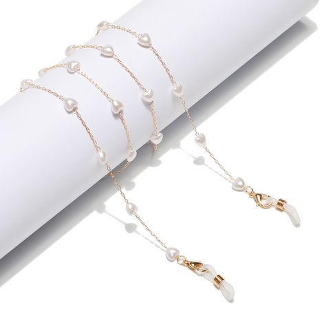 Nouveau coeur de pêche perle lunettes en or chaîne collier lunettes de soleil anti-perte en gros nihaojewelry's discount tags