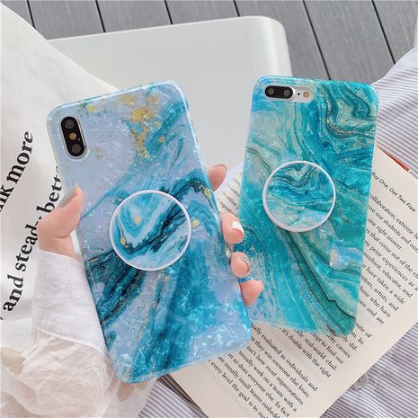Vert menthe peinture à l'huile cas de téléphone iPhone xs max 7 plus HuaWei support coque de protection en gros nihaojewelry's discount tags