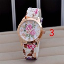 Fashion silicone watch color printing flower silicone band quartz watch wholesale nihaojewelrypicture14
