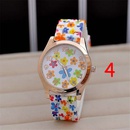 Fashion silicone watch color printing flower silicone band quartz watch wholesale nihaojewelrypicture15