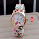 Fashion silicone watch color printing flower silicone band quartz watch wholesale nihaojewelrypicture16