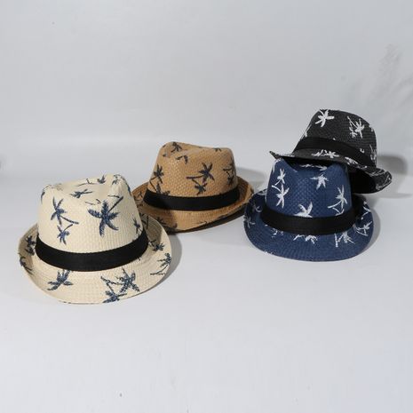 Children's Sun Hat Jazz Straw Hat Summer Baby Top Hat Summer Shade wholesale nihaojewelry's discount tags