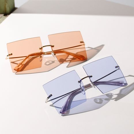 marco grande tendencia sin bordes gafas de sol coreanas color verano nuevas gafas de sol al por mayor nihaojewelry's discount tags