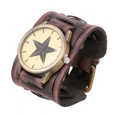 New men's retro leather watch wide leather watch cowhide men's bracelet watch wholesale nihaojewelry
