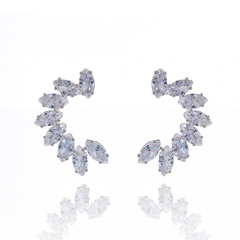 All-matching jewelry semicircular zircon earrings daily C-shaped earrings wholesale nihaojewelry