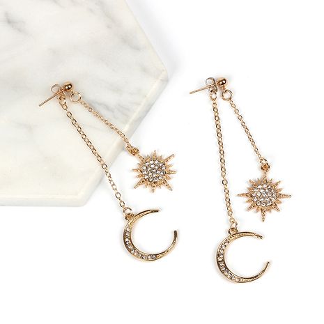 Tendance de la mode étoile et lune pendentif diamant bijoux boucles d'oreilles femmes nihaojewelry's discount tags