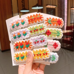 cute wool knitting cherry flower hairpin BB clip  wholesale