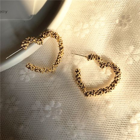 925 silver needle new fashion simple metal love peach heart geometric earrings wholesale nihaojewelry's discount tags