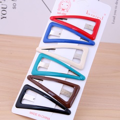 Korean candy color simple triangle hairpin side clip set wholesale nihaojewelry
