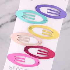 Candy color cute children oval shape  side clip hairpin set  wholesale nihaojewelry