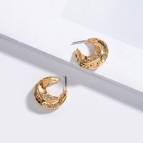 Korea metal hammered simple cool style earrings wholesale nihaojewelry's discount tags