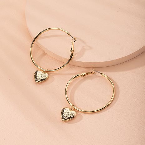 oversized hoop earrings Korean exaggerate peach heart ear jewelry earrings wholesale nihaojewelry's discount tags