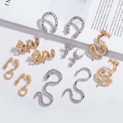 new long metal exaggerated dragon-shaped  animal zodiac dragon earrings wholesale nihaojewelry