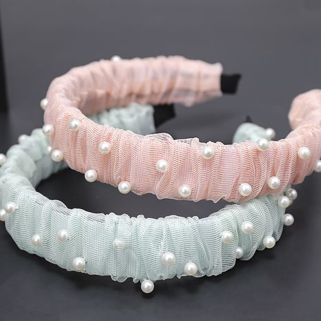 nueva malla de encaje uñas perla diadema de ala ancha al por mayor nihaojewelry's discount tags