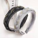 Korea Rhinestone Twist Braid Headband Pearlescent Organza Lace Headband Fabric Hairpin wholesale nihaojewelrypicture21
