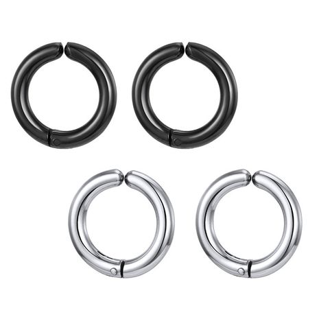 simple stainless steel pierced earrings ear clip punk titanium steel small ear ring dedicated wholesale nihaojewelry's discount tags