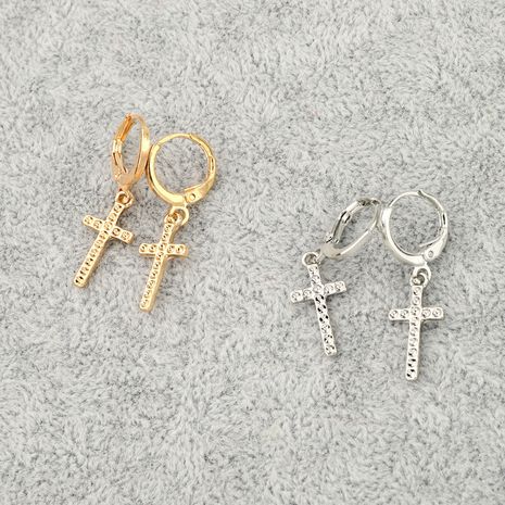 European Cross-Border Sold Jewelry Trendy Retro Simple Cross Hoop Earrings Geometric Pendant Small Ear Ring Ear Clip Women's discount tags
