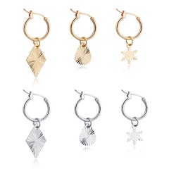Korean exquisite small earrings simple laser water droplet snowflake diamond alloy pendant ear buckle wholesale nihaojewelry