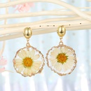 fashion jewelry daisy sun flower pendant necklace imitation natural stone sweater chain dried flower resin lady wholesale nihaojewelrypicture9