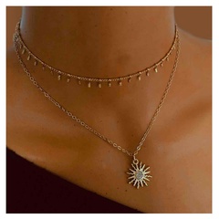 wild simple sun flower pendant jewelry fashion necklace  wholesale nihaojewelry