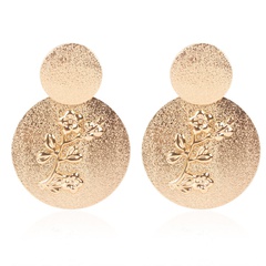 creative frosted alloy plum embossed round earrings retro earrings wholesale nihaojewelry