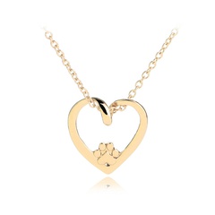 peach heart cat claw necklace clavicle chain fashion simple love hollow out dog claw pendant necklace wholesale nihaojewelry