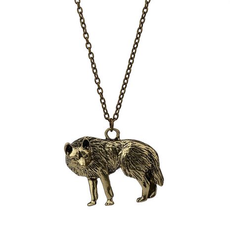 wild animal wolf necklace long necklace retro wolf head simple pendant necklace accessories wholesale nihaojewelry's discount tags