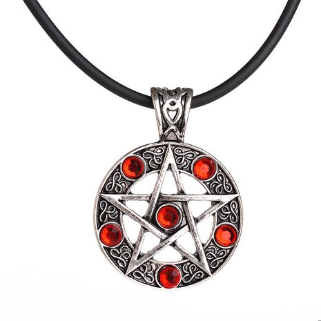 hot sale retro Satan logo pentagram diamond pendant necklace wholesale nihaojewelry's discount tags