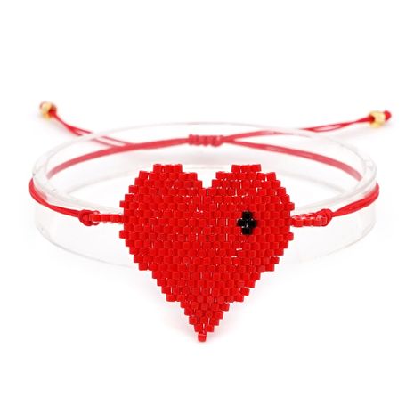 simple MIYUK rice beads hand-woven red love bracelet friendship rope wholesale nihaojewelry's discount tags