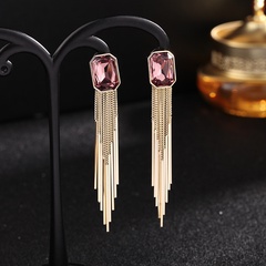 fashion tassels show face earrings 925 silver needle crystal long earrings wholesale nihaojewelry