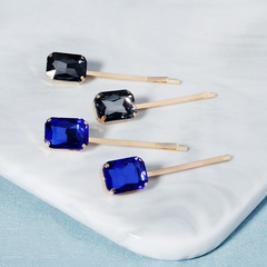 Korean jewelry hairpin sweet girl crystal word clip advanced gray diamond hairpin wholesale nihaojewelry