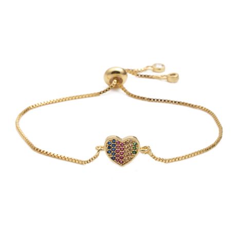 joyería de moda de cobre micro incrustaciones de circonio amor pulsera ajustable al por mayor nihaojewelry's discount tags