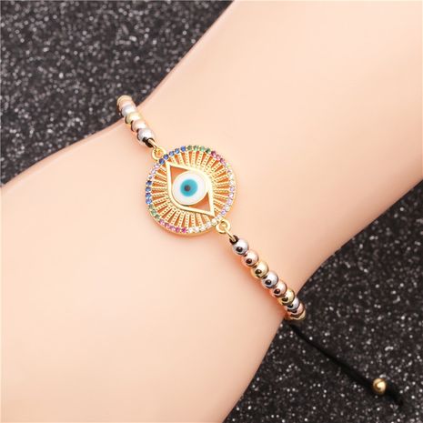 fashion trend new products micro-set zircon evil eye adjustable ladies bracelet wholesale nihaojewelry's discount tags