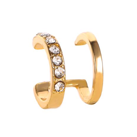 new line diamond ear clip fashion double c ear bone clip double u-shaped pierced ear clip wholesale nihaojewelry's discount tags