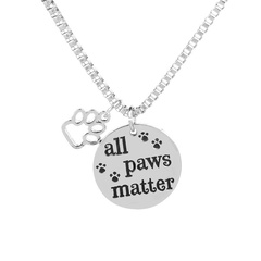 fashion creative dog tag All Paws Matter dog paw footprint necklace wholesale nihaojewelry