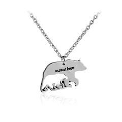bear mother necklace clavicle chain mother's day gift Mama Bear animal bear necklace wholesale nihaojewelry