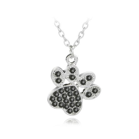 necklace fashion cute personality pet dog paws diamond pendant necklace clavicle chain accessories wholesale nihaojewelry's discount tags