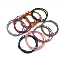 Korean solid color hair scrunchies simple knotted hair ring headdress four strands solid color basic hair rope high elastic rubber band