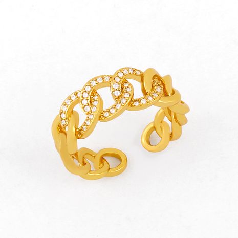 fashion hip-hop ring zircon micro-inlaid rings women's hollow chain ring wholesale's discount tags