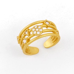 creative copper rings women retro diamond ring fashion zircon ring open ring