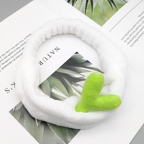 Korean fashion new cute selling cute little bean sprouts cactus face wash hairband makeup wide-brimmed headband nihaojewelry wholesale's discount tags