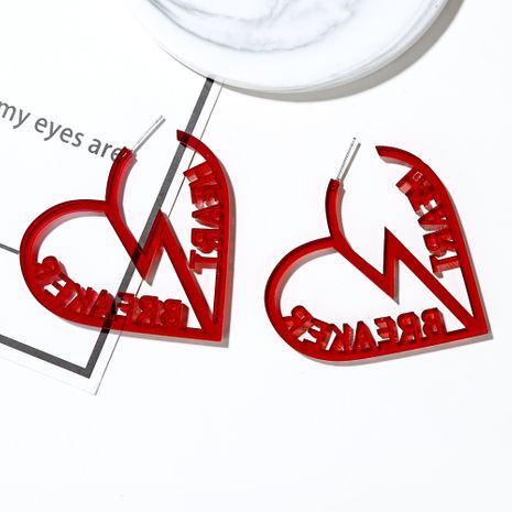 Trend ige Acryl ohrringe im koreanischen Stil Herat Braeaker Ohrringe mit gebrochenem Herzen Mode Persönlichkeit All-Match-Ohrringe's discount tags
