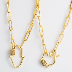Europäischer und amerikanischer Halsketten schmuck Persönlichkeit Punk Hip Hop Kupfer eingelegte Zirkon vergoldete dicke Kette All-Match Schlüsselbein kette Halskette weiblich