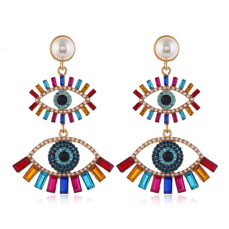 fashion metal shining devil's eyes temperament exaggerated earrings wholesale nihaojewelry's discount tags