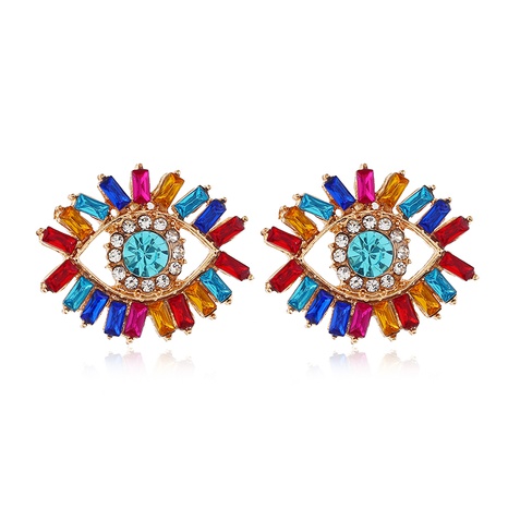 fashion metal simple shining devil's eye temperament exaggerated earrings wholesale nihaojewelry's discount tags